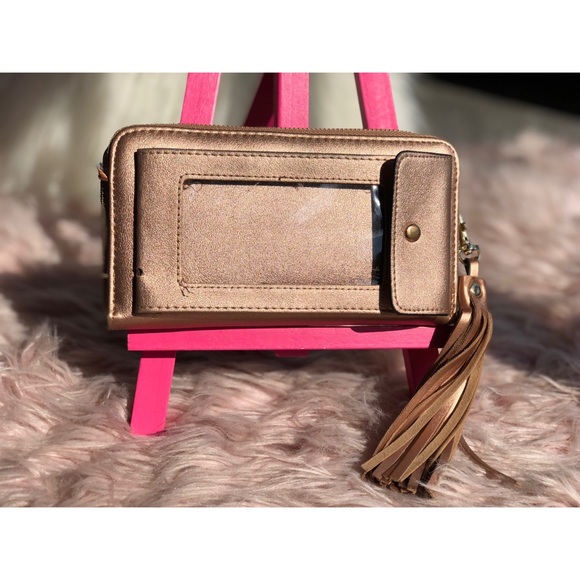 Rose Gold Clutch/Crossbody/Wallet/Wristlet - Picture 3 of 3